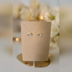 Gold Plated Arrow Rhinestone Stud Earrings